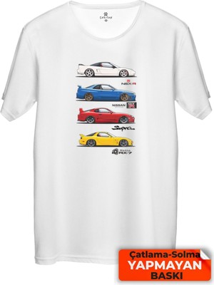 Çakılap Jdm Car Baskılı Tişört Unisex, Premium Kalite (Rgl-Otmbl-Nssn)