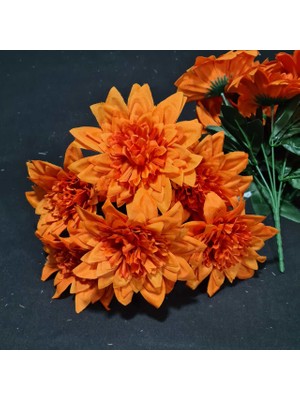 Konak 7li Yıldız Demet Yeni (Kısa Saplı) 31 cm Turuncu (Yapay Çiçektir)