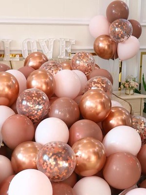 Parti Adresi Balon Pulu Metalize Pul Konfeti Rose Gold