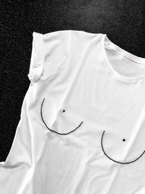 Pinkys Oversize Göğüs Çizim Pinterest Tittie T-Shirt