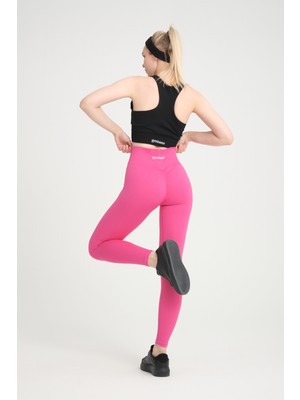 Gymhams Ultra Yüksek Kalite Fitilli Kalçası Büzgülü Kalça Şekillendirici Push Up Yüksek Bel Toparlayıcı Spor Fitness Yoga Tayt