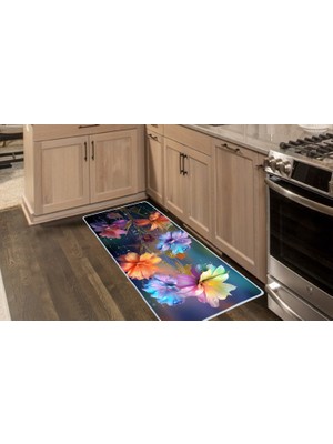 Colorix Carpet Kaymaz Taban Tezgah Önü Mutfak Paspası 75X150 cm No: 1362