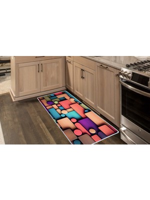 Colorix Carpet Kaymaz Taban Tezgah Önü Mutfak Paspası 75X150 cm No: 945