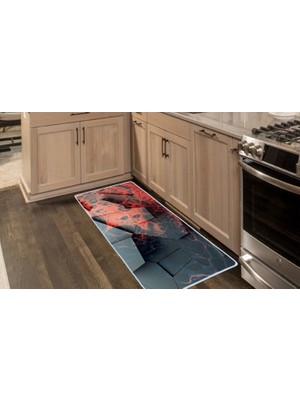 Colorix Carpet Kaymaz Taban Tezgah Önü Mutfak Paspası 75X150 cm No: 969