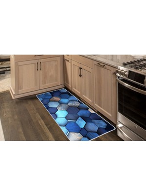 Colorix Carpet Kaymaz Taban Tezgah Önü Mutfak Paspası 75X150 cm No: 1148