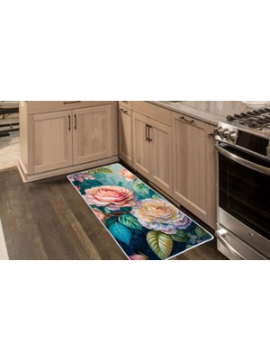 Colorix Carpet Kaymaz Taban Tezgah Önü Mutfak Paspası 75X150 cm No: 1339