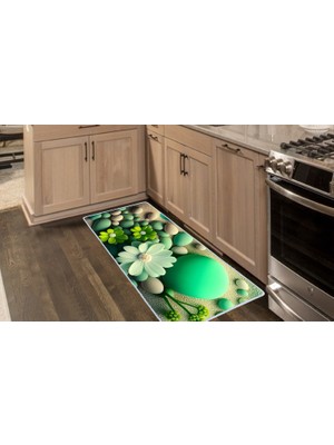 Colorix Carpet Kaymaz Taban Tezgah Önü Mutfak Paspası 75X150 cm No: 1352