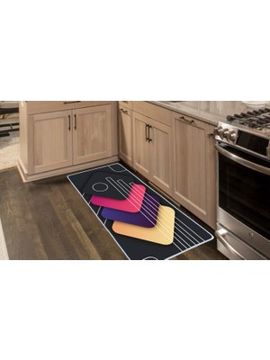 Colorix Carpet Kaymaz Taban Tezgah Önü Mutfak Paspası 75X150 cm No: 947