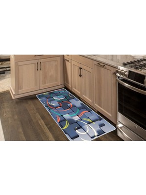 Colorix Carpet Kaymaz Taban Tezgah Önü Mutfak Paspası 75X150 cm No: 970