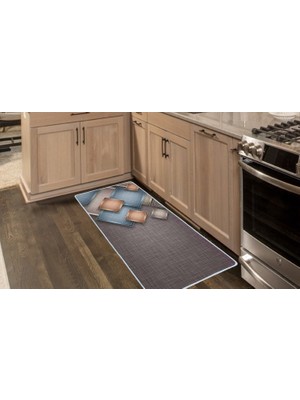 Colorix Carpet Kaymaz Taban Tezgah Önü Mutfak Paspası 75X150 cm No: 1149