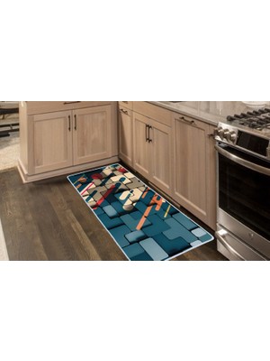 Colorix Carpet Kaymaz Taban Tezgah Önü Mutfak Paspası 75X150 cm No: 972