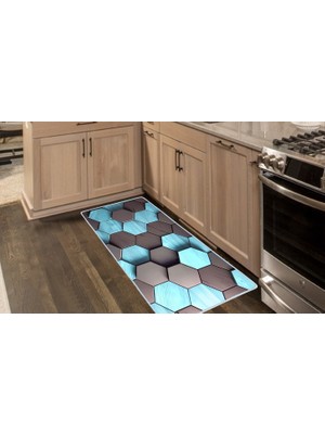 Colorix Carpet Kaymaz Taban Tezgah Önü Mutfak Paspası 75X150 cm No: 937