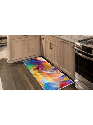 Colorix Carpet Kaymaz Taban Tezgah Önü Mutfak Paspası 75X150 cm No: 1542