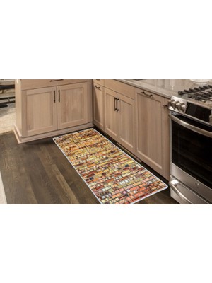 Colorix Carpet Kaymaz Taban Tezgah Önü Mutfak Paspası 75X150 cm No: 903