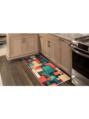 Colorix Carpet Kaymaz Taban Tezgah Önü Mutfak Paspası 75X150 cm No: 934