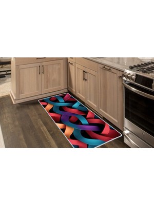 Colorix Carpet Kaymaz Taban Tezgah Önü Mutfak Paspası 75X150 cm No: 980