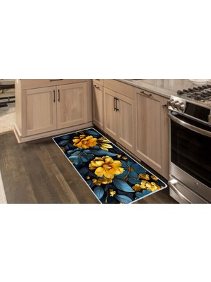 Colorix Carpet Kaymaz Taban Tezgah Önü Mutfak Paspası 75X150 cm No: 1169