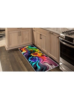 Colorix Carpet Kaymaz Taban Tezgah Önü Mutfak Paspası 75X150 cm No: 1172