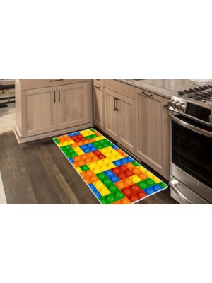 Colorix Carpet Kaymaz Taban Tezgah Önü Mutfak Paspası 75X150 cm No: 803