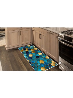 Colorix Carpet Kaymaz Taban Tezgah Önü Mutfak Paspası 75X150 cm No: 760