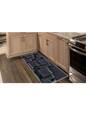 Colorix Carpet Kaymaz Taban Tezgah Önü Mutfak Paspası 75X150 cm No: 1376