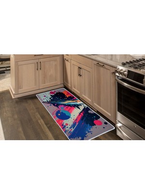 Colorix Carpet Kaymaz Taban Tezgah Önü Mutfak Paspası 75X150 cm No: 1011