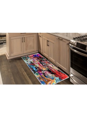 Colorix Carpet Kaymaz Taban Tezgah Önü Mutfak Paspası 75X150 cm No: 1016