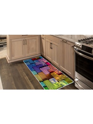 Colorix Carpet Kaymaz Taban Tezgah Önü Mutfak Paspası 75X150 cm No: 894