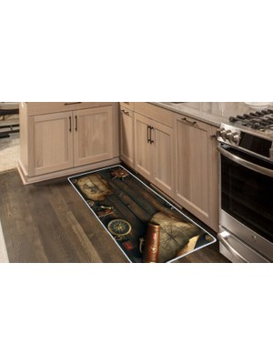 Colorix Carpet Kaymaz Taban Tezgah Önü Mutfak Paspası 75X150 cm No: 788