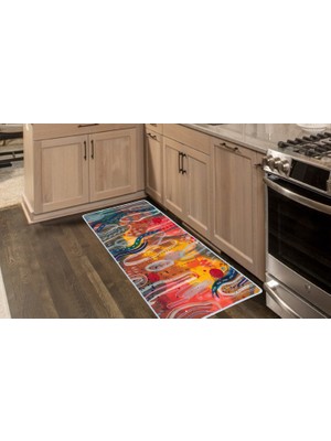 Colorix Carpet Kaymaz Taban Tezgah Önü Mutfak Paspası 75X150 cm No: 787