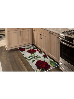 Colorix Carpet Kaymaz Taban Tezgah Önü Mutfak Paspası 75X150 cm No: 865