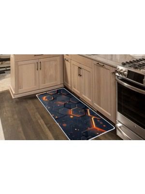 Colorix Carpet Kaymaz Taban Tezgah Önü Mutfak Paspası 75X150 cm No: 814