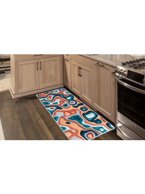 Colorix Carpet Kaymaz Taban Tezgah Önü Mutfak Paspası 75X150 cm No: 975