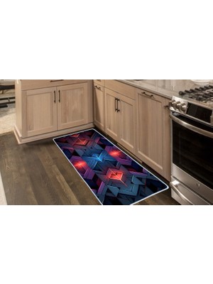 Colorix Carpet Kaymaz Taban Tezgah Önü Mutfak Paspası 75X150 cm No: 978