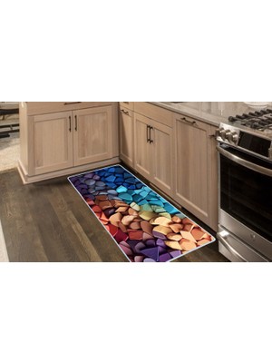 Colorix Carpet Kaymaz Taban Tezgah Önü Mutfak Paspası 75X150 cm No: 1092