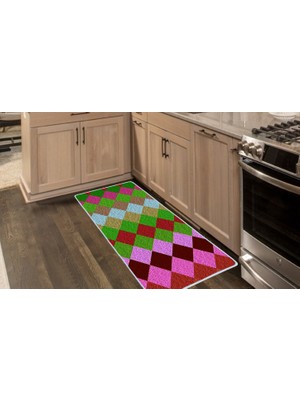 Colorix Carpet Kaymaz Taban Tezgah Önü Mutfak Paspası 75X150 cm No: 1211