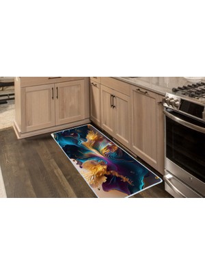 Colorix Carpet Kaymaz Taban Tezgah Önü Mutfak Paspası 75X150 cm No: 1242