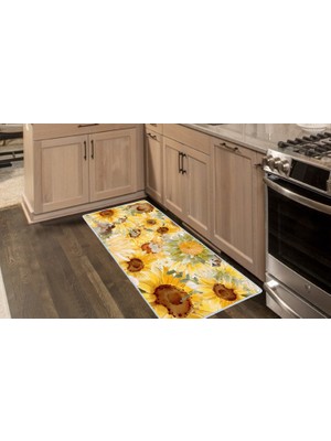 Colorix Carpet Kaymaz Taban Tezgah Önü Mutfak Paspası 75X150 cm No: 856