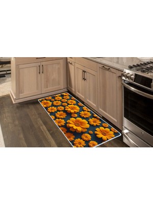 Colorix Carpet Kaymaz Taban Tezgah Önü Mutfak Paspası 75X150 cm No: 802