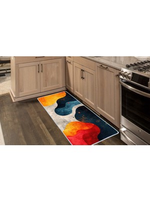 Colorix Carpet Kaymaz Taban Tezgah Önü Mutfak Paspası 75X150 cm No: 923