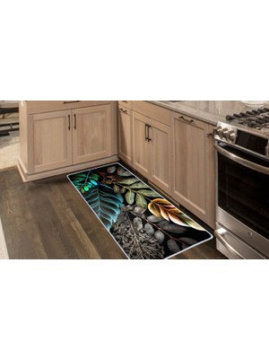 Colorix Carpet Kaymaz Taban Tezgah Önü Mutfak Paspası 75X150 cm No: 1134