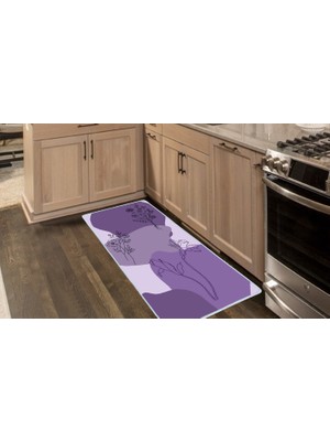 Colorix Carpet Kaymaz Taban Tezgah Önü Mutfak Paspası 75X150 cm No: 1218