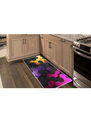 Colorix Carpet Kaymaz Taban Tezgah Önü Mutfak Paspası 75X150 cm No: 1269