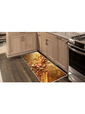 Colorix Carpet Kaymaz Taban Tezgah Önü Mutfak Paspası 75X150 cm No: 1324