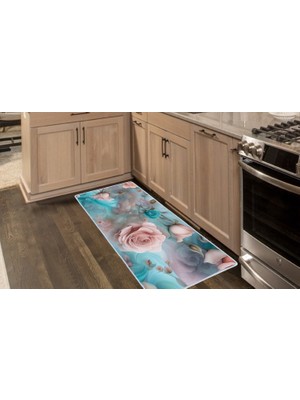 Colorix Carpet Kaymaz Taban Tezgah Önü Mutfak Paspası 75X150 cm No: 1334