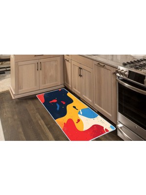 Colorix Carpet Kaymaz Taban Tezgah Önü Mutfak Paspası 75X150 cm No: 1236