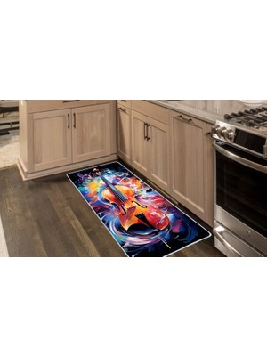 Colorix Carpet Kaymaz Taban Tezgah Önü Mutfak Paspası 75X150 cm No: 854