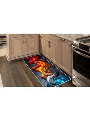 Colorix Carpet Kaymaz Taban Tezgah Önü Mutfak Paspası 75X150 cm No: 918