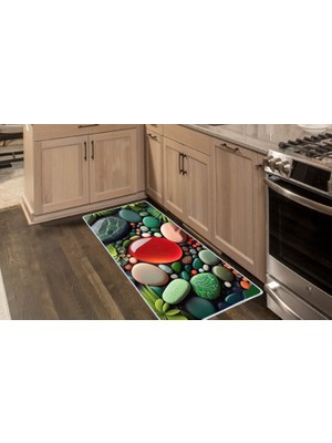 Colorix Carpet Kaymaz Taban Tezgah Önü Mutfak Paspası 75X150 cm No: 1088