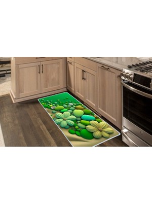 Colorix Carpet Kaymaz Taban Tezgah Önü Mutfak Paspası 75X150 cm No: 1183